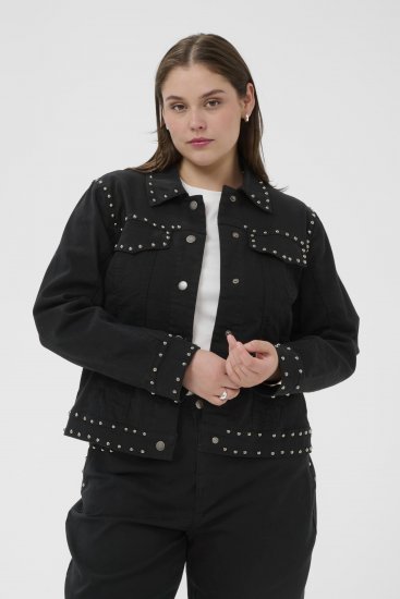 Kaffe Curve Brenn Twill Jacket Washed Black - Spijkerjassen - 