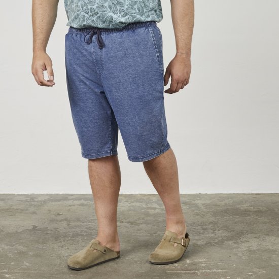 North Latitude 61333 Jog Denim Shorts Indigo Blauw - Korte broeken - Grote Maten Korte Broeken Heren