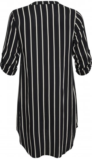 Kaffe Curve Milana Shirt Jurk Zwart / Chalk streep - Kleedjes - 