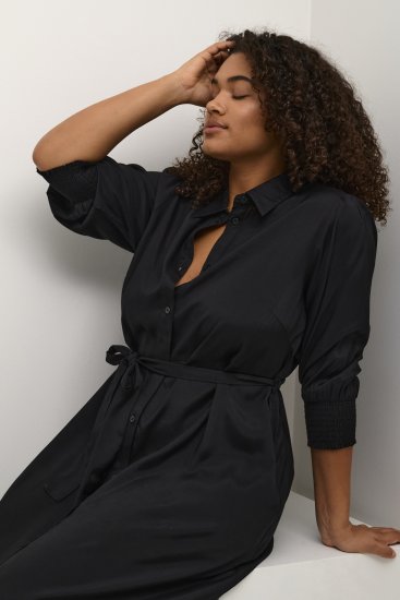 Kaffe Curve Emina Oline Jurk Diepzwart - Kleedjes - 