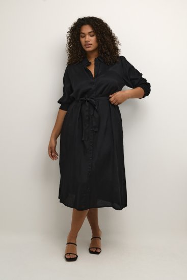 Kaffe Curve Emina Oline Jurk Diepzwart - Kleedjes - 