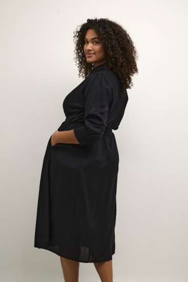 Kaffe Curve Emina Oline Jurk Diepzwart - Kleedjes - 