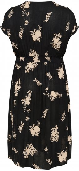 Kaffe Curve Jenna Jurk Zwart/Brown Flower print - Kleedjes - 
