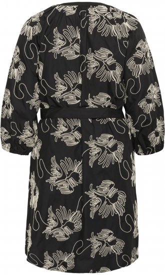 Kaffe Curve Kimmie Dress Black Chalk Embroidery - Midi jurken - 