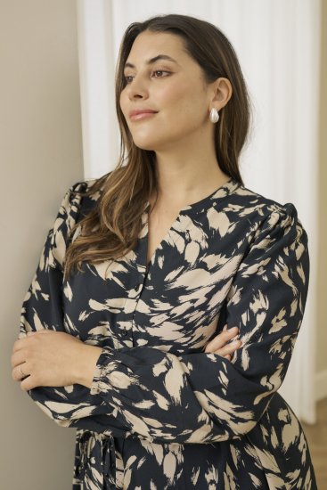 Kaffe Curve Olla Jurk Zwart - Kleedjes - 