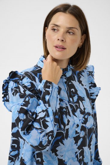 Kaffe Curve Sasja Jurk Blue Snake Flower - Kleedjes - 