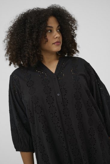 Kaffe Curve Dina Dress Black Deep - Midi jurken - 