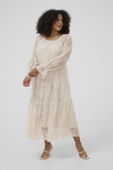 Kaffe Curve Amalie Lace Dress Moonbeam - Midi jurken - 
