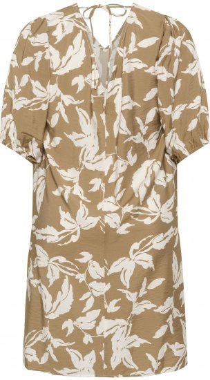 Kaffe Curve Marla Dress Oak Chalk Leaf - Midi jurken - 