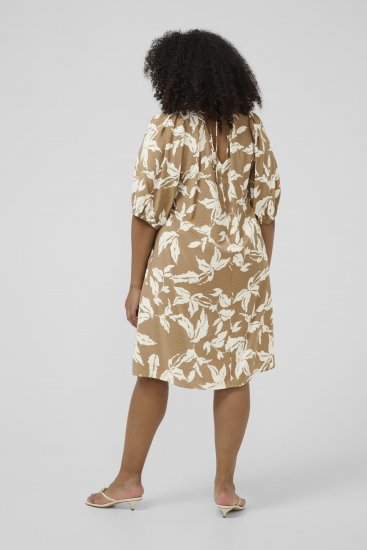 Kaffe Curve Marla Dress Oak Chalk Leaf - Midi jurken - 