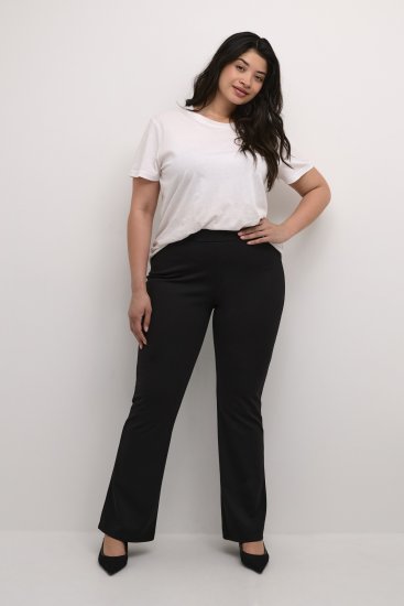 Kaffe Curve Jenna Uitlopende legging Diepzwart - Jeans & Broeken in Grote Maten – Plus Size - 