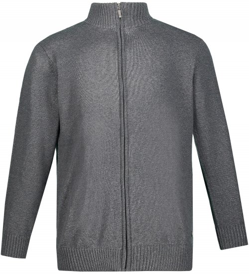 JP1880 Cardigan Knitted with Zipper Grey - Sweaters & hoodies - Sweaters & Hoodies Grote Maten Heren