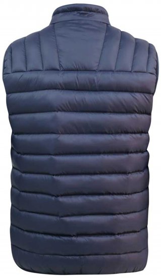 D555 WICKHAM 1 Puffer Gilet with Burgundy Lining Navy - Bodywarmers - Bodywarmers in grote maten