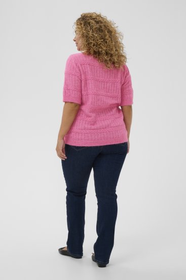 Kaffe Curve Minia Pullover Pink Power Melange - Gebreide truien - 