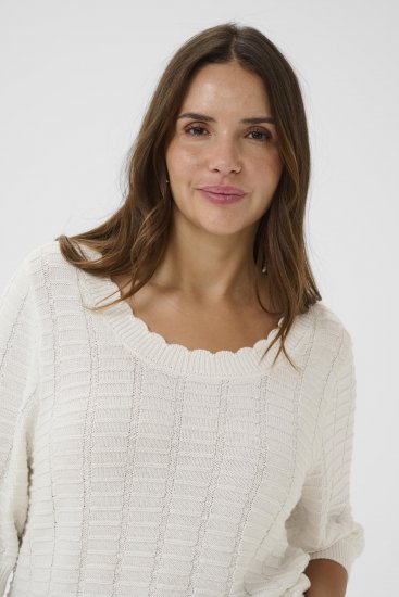 Kaffe Curve Lotia Pullover Chalk - Gebreide truien - 