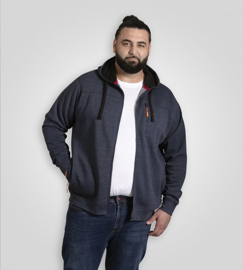 D555 Mansfield Hoodie with Zipper Navy - Sweaters & hoodies - Sweaters & Hoodies Grote Maten Heren