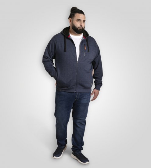 D555 Mansfield Hoodie with Zipper Navy - Sweaters & hoodies - Sweaters & Hoodies Grote Maten Heren