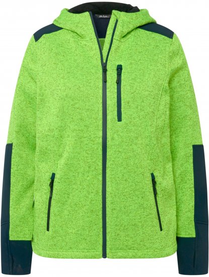 Ulla Popken Contrast Inserts Sweater Knit Hoodie Light Green - Sweaters & hoodies - 