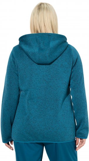 Ulla Popken Sweater Knit Fleece Hoodie Dark Petrol - Sweaters & hoodies - 