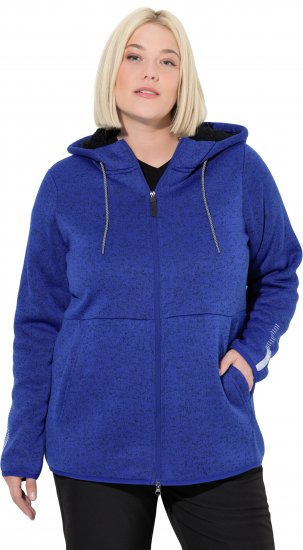 Ulla Popken Sweater Knit Fleece Hoodie Capri Blue - Sweaters & hoodies - 