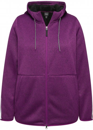 Ulla Popken Sweater Knit Fleece Hoodie Aubergine - Sweaters & hoodies - 