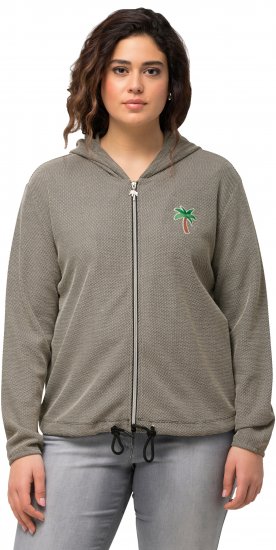 Ulla Popken Drawstring Hem Zip-Up Hoodie Grey - Sweaters & hoodies - 