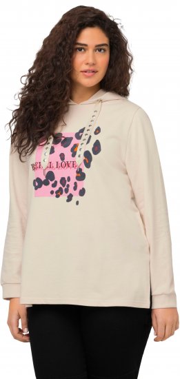 Ulla Popken REBEL LOVE Long Sleeve Graphic Hoodie Vanilla - Sweaters & hoodies - 