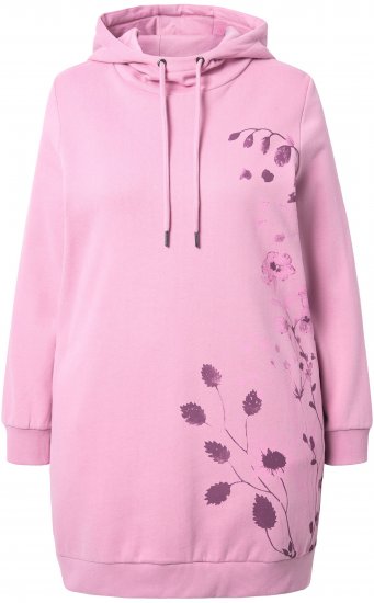 Ulla Popken Oversized Grass Graphic Hoodie Wildberry - Sweaters & hoodies - 