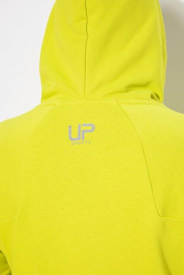 Ulla Popken Zippered Pocket and Reflective Piping Hoodie Green Apple - Sweaters & hoodies - Warme Sweatshirts, Hoodies & Truien