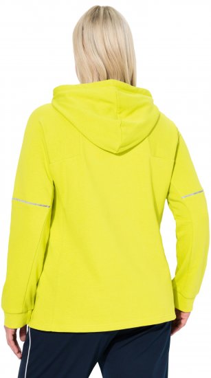 Ulla Popken Zippered Pocket and Reflective Piping Hoodie Green Apple - Sweaters & hoodies - 