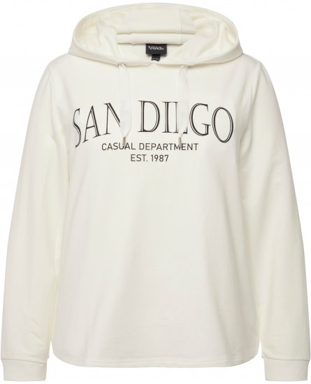 Ulla Popken City Name Graphic Hoodie Off-White - Sweaters & hoodies - 