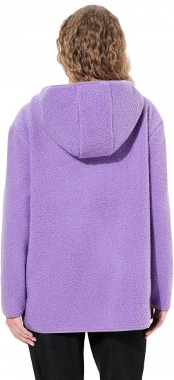 Ulla Popken Teddy Plush Long Sleeve Hoodie Pale Lilac - Sweaters & hoodies - 