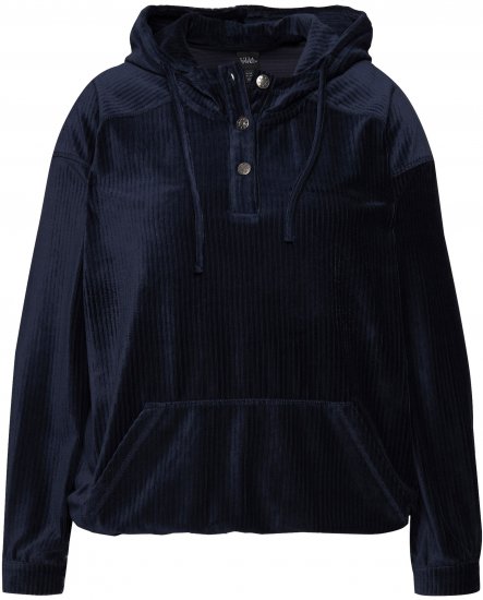 Ulla Popken Corduroy Hoodie Navy - Sweaters & hoodies - 
