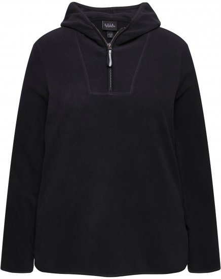 Ulla Popken Fleece Sweatshirt Hoodie Black - Sweaters & hoodies - 