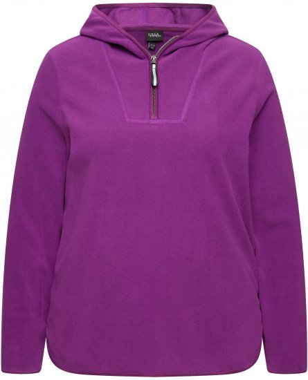 Ulla Popken Fleece Sweatshirt Hoodie Aubergine - Sweaters & hoodies - 