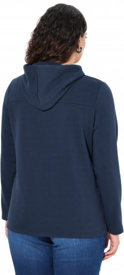 Ulla Popken TRUE Lettering Hoodie Navy Blue - Sweaters & hoodies - 