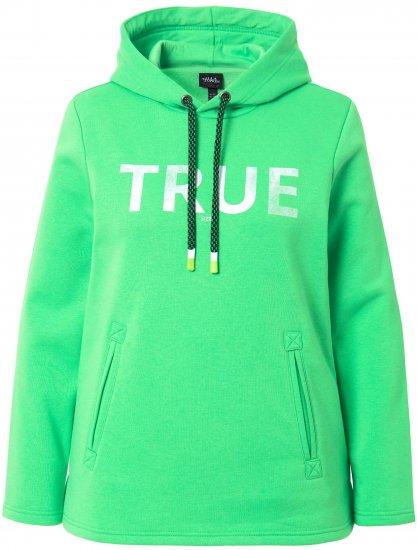 Ulla Popken TRUE Lettering Hoodie Mint Green - Sweaters & hoodies - 