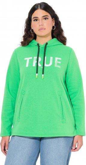 Ulla Popken TRUE Lettering Hoodie Mint Green - Sweaters & hoodies - 