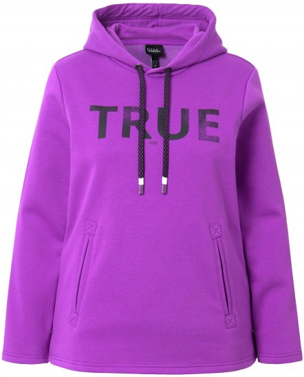 Ulla Popken TRUE Lettering Hoodie Neon Red - Sweaters & hoodies - 