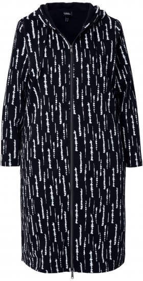 Ulla Popken Graphic Hooded Sweatshirt Dress Black - Sweaters & hoodies - 