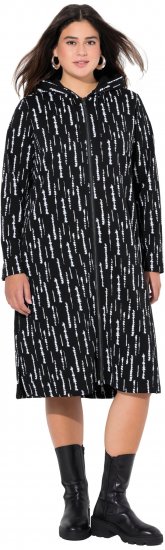 Ulla Popken Graphic Hooded Sweatshirt Dress Black - Sweaters & hoodies - 