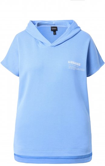 Ulla Popken Quick Drying Short Sleeve Hoodie Light Blue - Sweaters & hoodies - 