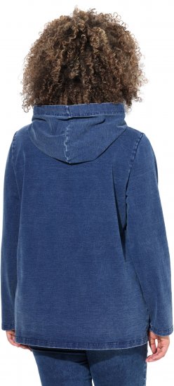Ulla Popken Perfect Flow Embroidered Hoodie Indigo Denim - Sweaters & hoodies - 
