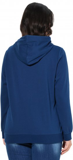 Ulla Popken Applique Lettering Hooded Sweatshirt Dark Blue - Sweaters & hoodies - 