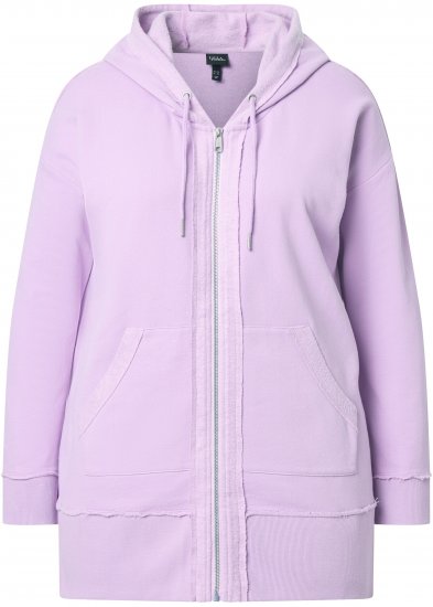 Ulla Popken Decorative Seam Zip-Up Hoodie Lavender - Sweaters & hoodies - 