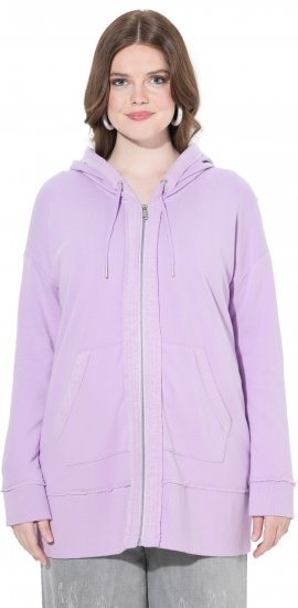 Ulla Popken Decorative Seam Zip-Up Hoodie Lavender - Sweaters & hoodies - 