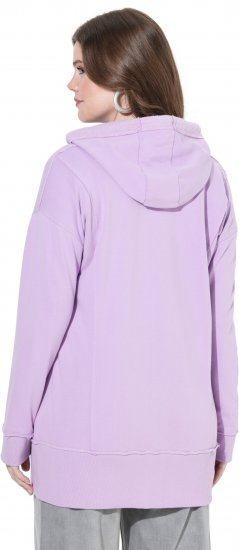 Ulla Popken Decorative Seam Zip-Up Hoodie Lavender - Sweaters & hoodies - 