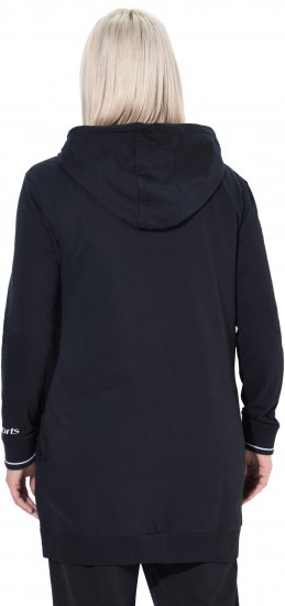 Ulla Popken Contrast Piping Zip-Up Hoodie Black - Sweaters & hoodies - 