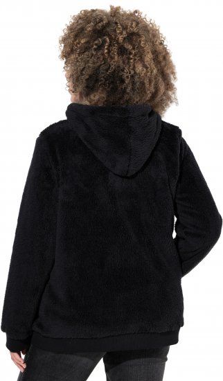 Ulla Popken Teddy Fleece Zip-Up Hoodie Black - Sweaters & hoodies - 