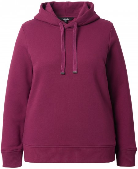 Ulla Popken Relaxed Fit Long Sleeve Hoodie Dark Berry - Sweaters & hoodies - 